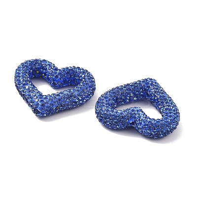 Heart Shape Polymer Clay Rhinestone Beads CLAY-NH0001-09A-07-1