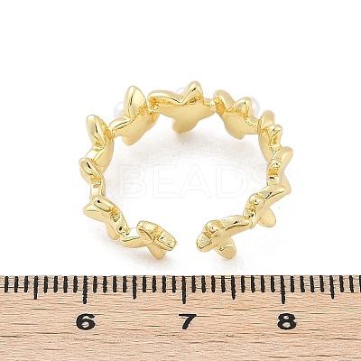 Flower Brass Open Cuff Rings for Women LS-RJEW-R011-09G-01-1