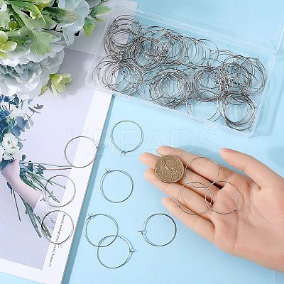 316 Surgical Stainless Steel Wine Glass Charms Rings STAS-SC0007-26P-1