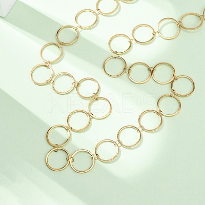 304 Stainless Steel 14MM Ring Link Chain Necklaces NJEW-P343-01D-G-1