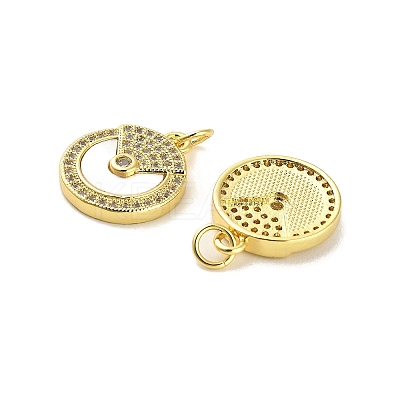 Brass Micro Pave Clear Cubic Zirconia Pendants KK-K365-02D-G-1