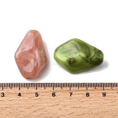 Opaque Acrylic Beads OACR-H051-10-1