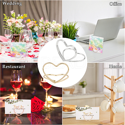 36Pcs 3 Colors Carbon Steel Place Card Holders AJEW-OC0002-29-1