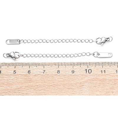 304 Stainless Steel Chain Extender with Oval Charms STAS-G383-09P-1