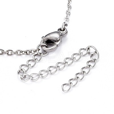 304 Stainless Steel Pendant Necklaces NJEW-Z008-01P-1