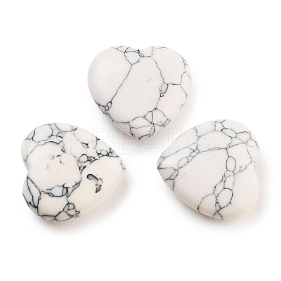 Heart Synthetic Howlite Palm Stones G-C134-06A-05-1