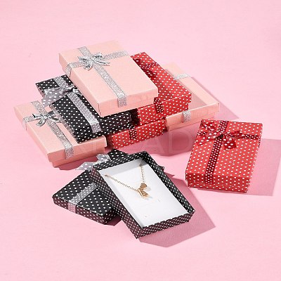 12Pcs 3 Colors Cardboard Paper Jewelry Set Boxes CBOX-FS0001-02-1