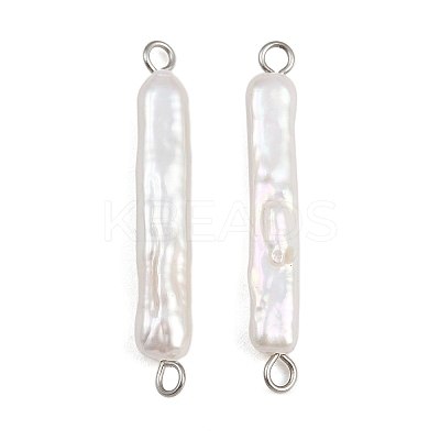 Natural Freshwater Pearl Keshi Pearl Stick Connector Charms STAS-D378-11P-1