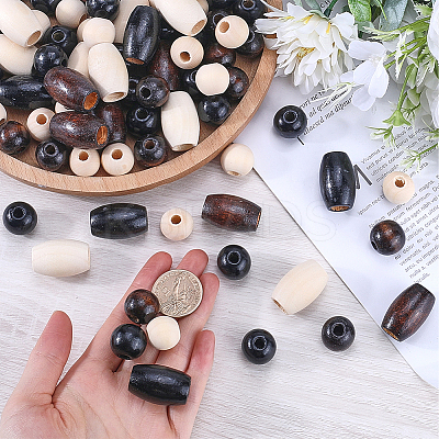 150Pcs Natural Wood Beads WOOD-GF0002-17-1
