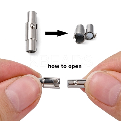 Tarnish Resistant Smooth 304 Stainless Steel Locking Tube Magnetic Clasps STAS-H019-5-1