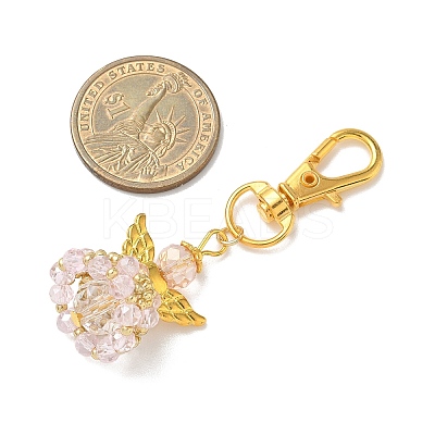 Angel Glass & Alloy Pendant Decorations HJEW-MZ00360-09-1