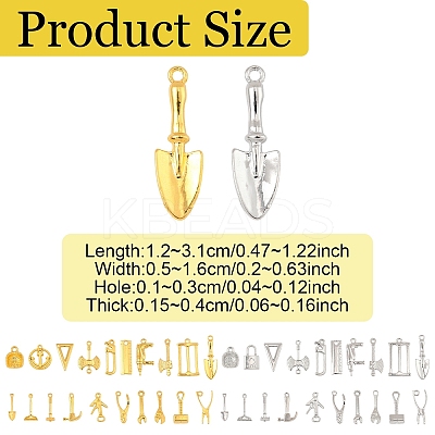 20Pcs 20 Style Rack Plating Alloy Pendants FIND-YW0007-52-1