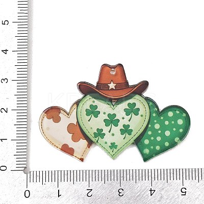 Saint Patrick's Day Opaque Printed Acrylic Pendants OACR-A045-05C-1