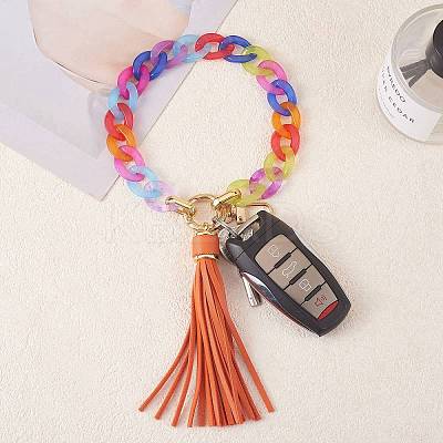 Chain Link Wristlet Keychain HJEW-SW00014-07-1