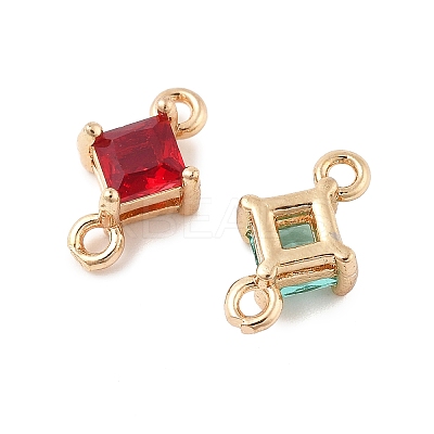 Brass Pave Glass Connector Charms FIND-XCP0003-38-1