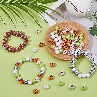 120Pcs 6 Styles Craft Style Acrylic Beads MACR-DC0001-19-1