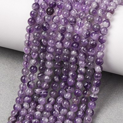 Natural Chevron Amethyst Beads Strands G-K256-51-4mm-1