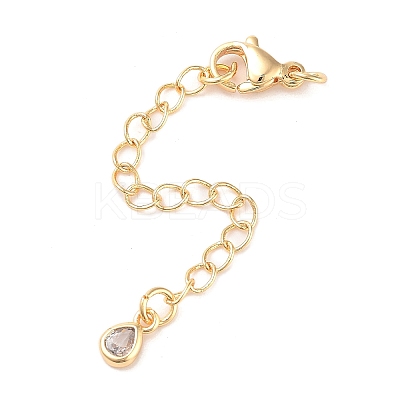 Brass with Cubic Zirconia Chain Extender KK-B102-41G-1
