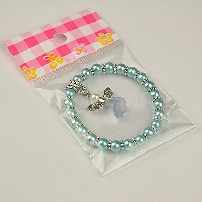 Lovely Wedding Dress Angel Bracelets for Kids BJEW-JB00727-02-1