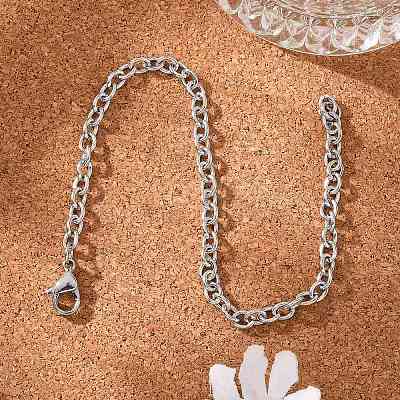 Tarnish Resistant 304 Stainless Steel Cable Chain Bracelets BJEW-M188-06-1