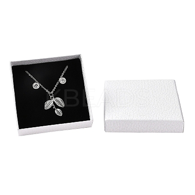 Square Cardboard Necklace Box LS-CBOX-Q038-02B-1