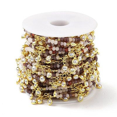 Handmade Round Glass Beaded Chain CHC-E023-20G-03-1