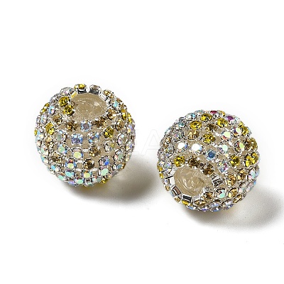 Sparkle Glass Rhinestone Round Beads OACR-S048-01B-1