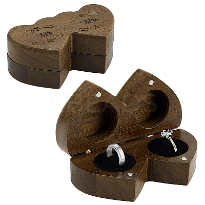 1Pc Valentine's Day Wooden Ring Magnetic Gift Cases CON-PH0003-14-1