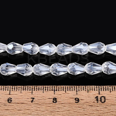 Transparent Teardrop Glass Beads Strands GLAA-T025-79B-01-1