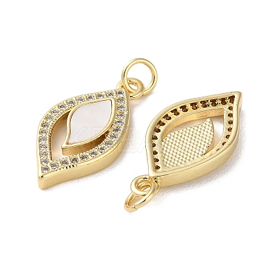 Brass Micro Pave Cubic Zirconia Pendants KK-B083-06G-1