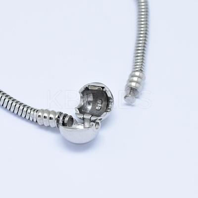 Tarnish Resistant 304 Stainless Steel European Style Bracelets for Jewelry Making PPJ-F002-01B-1