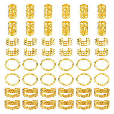 120Pcs 4 Styles Iron Dreadlocks Beads Hair Decoration FIND-TA0005-09G-1
