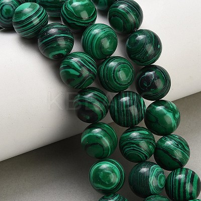 Dyed Synthetic Malachite Beads Strands GG-CBA6382-A03-12mm-1