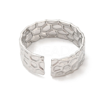Non-Tarnish 304 Stainless Steel Cuff Wide Band Finger Rings RJEW-L107-011P-1
