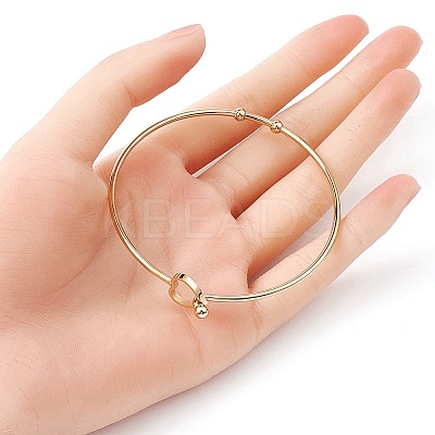 Stainless Steel Hollow Out Heart Bangle BJEW-YW0001-08G-1
