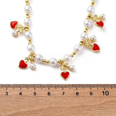Brass Micro Pave Clear Cubic Zirconia Beaded Necklaces NJEW-Z059-04G-02-1