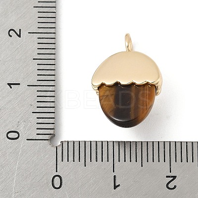 Natural Tiger Eye Pendants X-KK-Z107-02G-02-1