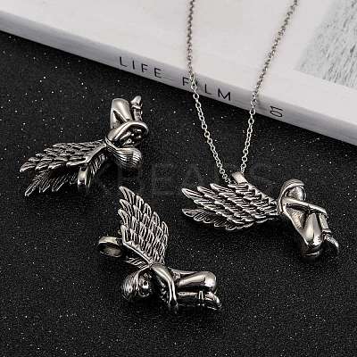 304 Stainless Steel Angel Pendants LS-STAS-M202-02AS-1