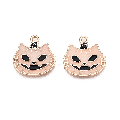 Halloween Theme Rack Plating Luminous Alloy Enamel Pendants ENAM-N056-239G-1
