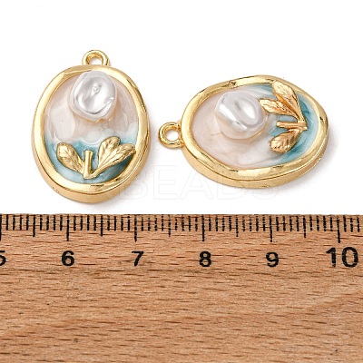 Light Gold Tone Alloy Enamel Pendants ENAM-B028-30KCG-02-1