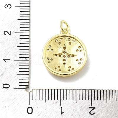 Rack Plating Brass Micro Pave Cubic Zirconia Pendants KK-D359-13G-1