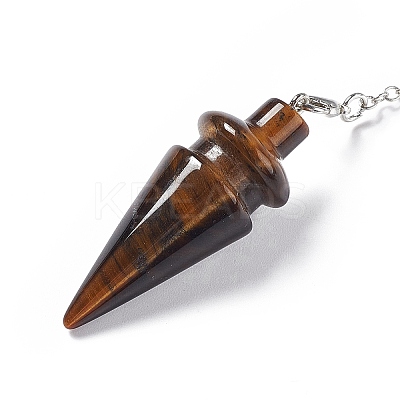 Mixed Gemstone Pointed Dowsing Pendulums AJEW-B020-01P-1
