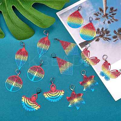 DIY Filigree Dangle Earring Making Kit DIY-SZ0008-57-1