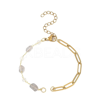 3Pcs 3 Styles 304 Stainless Steel Paperclip Chain Bracelet Making AJEW-JB01434-1