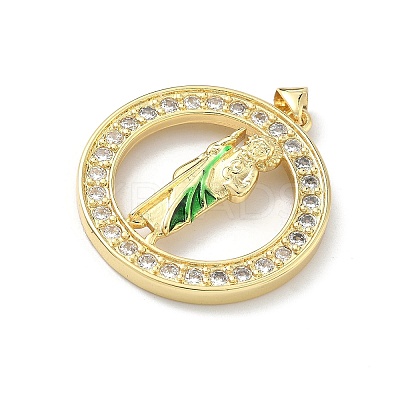 Brass Micro Pave Cubic Zirconia Pendants KK-H537-27A-G-1