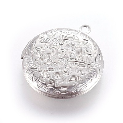 Tarnish Resistant 304 Stainless Steel Locket Pendants STAS-P237-04P-1