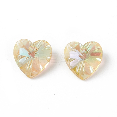 Transparent Faceted Glass Charms RGLA-L026-B13-1