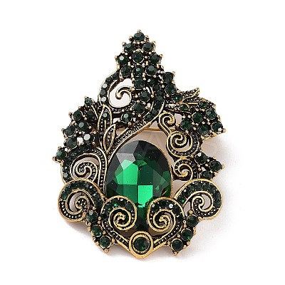 Alloy Pave Rhinestone Brooch JEWB-M035-02AG-1