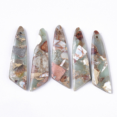 Synthetic Aqua Terra Jasper Pendants G-S366-009E-01-1