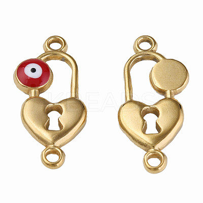 304 Stainless Steel Enamel Connector Charms STAS-N087-65-01G-1